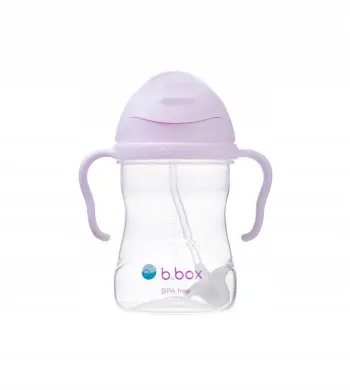 B.BOX BIDON KUBEK Z OBCIĄŻONĄ SŁOMKĄ RURKĄ DLA DZIECI 240ml Boysenberry