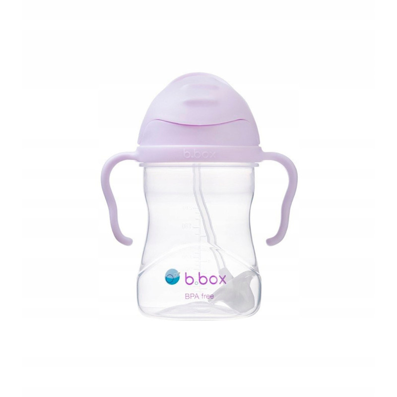 B.BOX BIDON KUBEK Z OBCIĄŻONĄ SŁOMKĄ RURKĄ DLA DZIECI 240ml Boysenberry