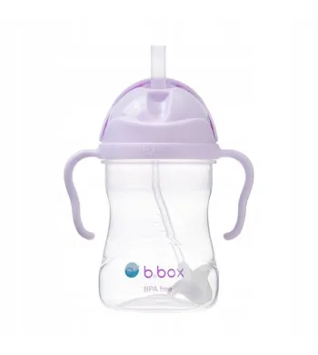 B.BOX BIDON KUBEK Z OBCIĄŻONĄ SŁOMKĄ RURKĄ DLA DZIECI 240ml Boysenberry