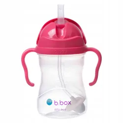 B.BOX BIDON KUBEK Z OBCIĄŻONĄ SŁOMKĄ RURKĄ DLA DZIECI 240ml malinowy