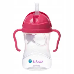 B.BOX BIDON KUBEK Z OBCIĄŻONĄ SŁOMKĄ RURKĄ DLA DZIECI 240ml malinowy