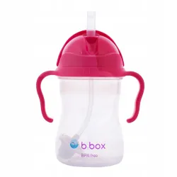 B.BOX BIDON KUBEK Z OBCIĄŻONĄ SŁOMKĄ RURKĄ DLA DZIECI 240ml malinowy