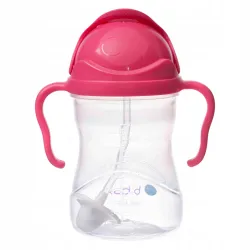 B.BOX BIDON KUBEK Z OBCIĄŻONĄ SŁOMKĄ RURKĄ DLA DZIECI 240ml malinowy