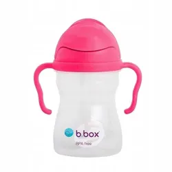 B.BOX BIDON KUBEK Z OBCIĄŻONĄ SŁOMKĄ RURKĄ DLA DZIECI 240ml malinowy