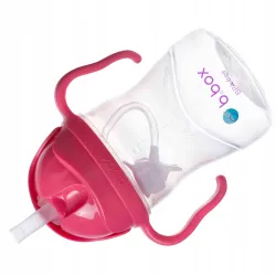 B.BOX BIDON KUBEK Z OBCIĄŻONĄ SŁOMKĄ RURKĄ DLA DZIECI 240ml malinowy