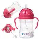 B.BOX BIDON KUBEK Z OBCIĄŻONĄ SŁOMKĄ RURKĄ DLA DZIECI 240ml malinowy