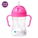 B.BOX BIDON KUBEK Z OBCIĄŻONĄ SŁOMKĄ RURKĄ DLA DZIECI 240ml malinowy