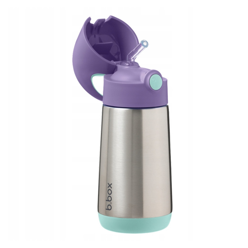 B.BOX  BIDON TERMICZNY ZE SŁOMKĄ TERMOS 350 ML Lilac Pop