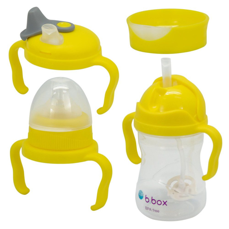 B.Box Kubek 4w1 zestaw 240 ml  bidon butelka kubek błękitny cytrynowy