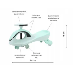Baby mix JEŹDZIK GRAWITACYJNY G-Force LED koła + melodie  Zielony