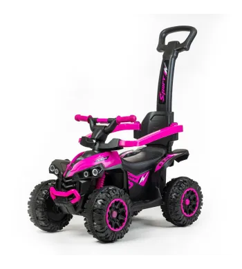 Baby Mix jeździk dziecięcy pchacz Quad z rączką do prowadzenia Pink