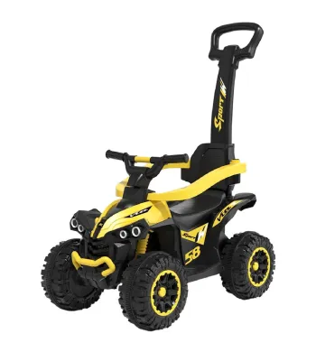 Baby Mix jeździk dziecięcy pchacz Quad z rączką do prowadzenia yellow