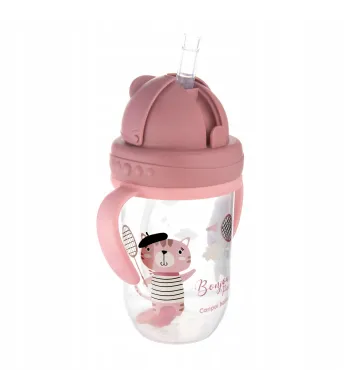 Kubek Canpol Babies Bonjour Paris niekapek 270 ml 56/607 czerwony 56/607 czerwony