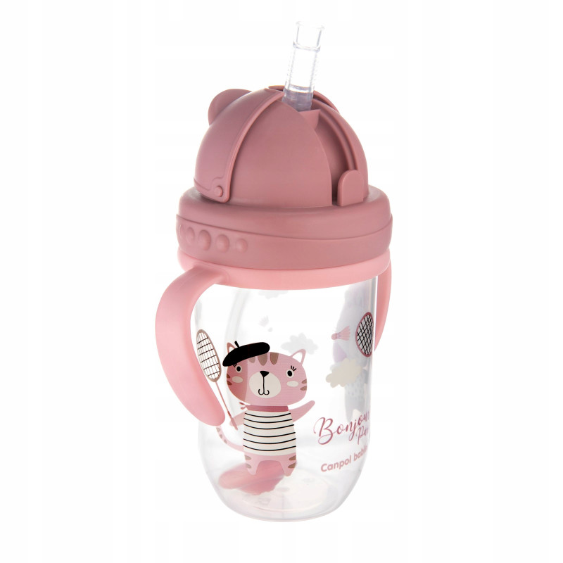 Kubek Canpol Babies Bonjour Paris niekapek 270 ml 56/607 czerwony 56/607 czerwony