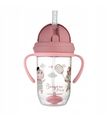 Kubek Canpol Babies Bonjour Paris niekapek 270 ml 56/607 czerwony 56/607 czerwony