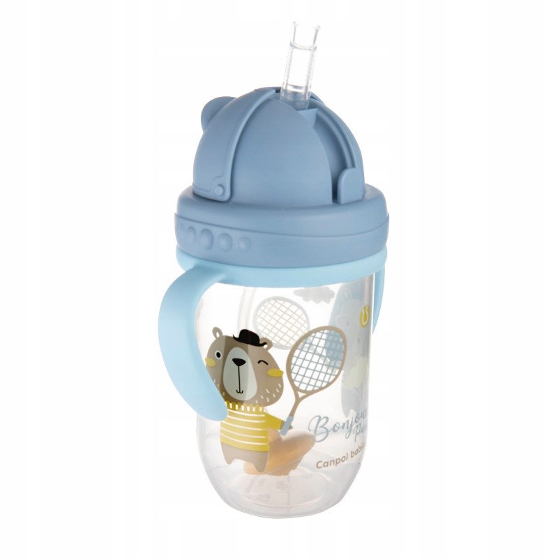 Kubek Canpol Babies Bonjour Paris niekapek 270 ml 56/607 czerwony 56/607 niebieski