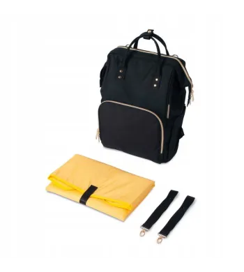 Canpol PLECAK TORBA DO WÓZKA Z PRZEWIJAKIEM Black 50/102 czarny