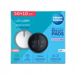 Wkładki laktacyjne Canpol samoprzylepne anatomiczne 3D czarne 60 szt. Wkładki laktacyjne Canpol samoprzylepne anatomiczne 3D czarne 60 szt.
