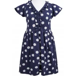 Koszula ciążowa krótki rękaw Eevi Linda XXL stokrotki granat