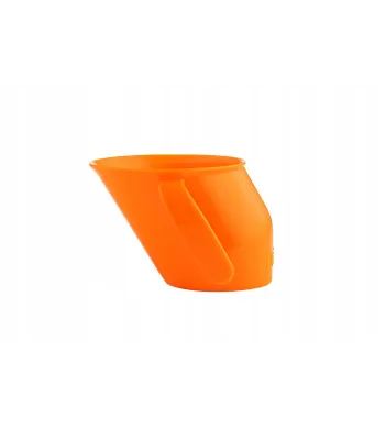 DOIDY CUP KUBEK KRZYWY POCHYŁY KUBECZEK DO NAUKI PICIA  200ml  oranżowy
