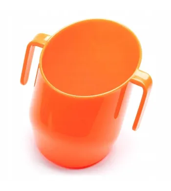 DOIDY CUP KUBEK KRZYWY POCHYŁY KUBECZEK DO NAUKI PICIA  200ml  oranżowy
