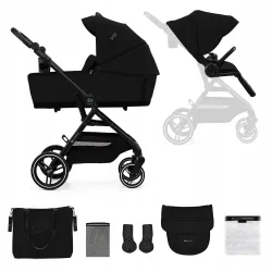 KINDERKRAFT Wózek wielofunkcyjny 2w1 YOXI + akcesoria Czarny KINDERKRAFT Wózek wielofunkcyjny 2w1 YOXI + akcesoria Czarny