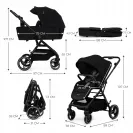 KINDERKRAFT Wózek wielofunkcyjny 2w1 YOXI + akcesoria Czarny