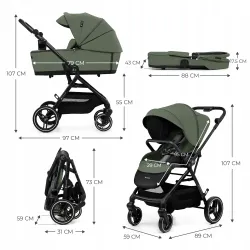 KINDERKRAFT Wózek wielofunkcyjny 2w1 YOXI + akcesoria green KINDERKRAFT Wózek wielofunkcyjny 2w1 YOXI + akcesoria green