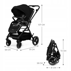 KINDERKRAFT Wózek wielofunkcyjny 2w1 YOXI + akcesoria  black
