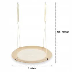Huśtawka bocianie gniazdo HyperMotion - średnica 100 cm, kolor beżowy boho HYP13 Huśtawka bocianie gniazdo HyperMotion - średnica 100 cm, kolor beżowy boho HYP13