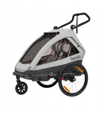 Przyczepka rowerowa dla dzieci Lionelo LO-CAMA GREY STONE