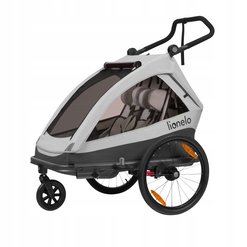 Przyczepka rowerowa dla dzieci Lionelo LO-CAMA GREY STONE
