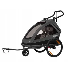 Przyczepka rowerowa dla dzieci Lionelo LO-CAMA GREY STONE