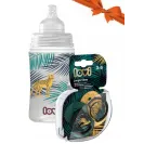 LOVI zestaw prezentowy JUNGLE VIBES butelka 120ml+ 240ml+ smoczek 0-3M 3-6M