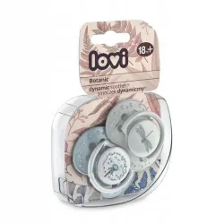 Smoczek Lovi dynamiczny, symetryczny silikon 18 m + 22/875 girl botanic