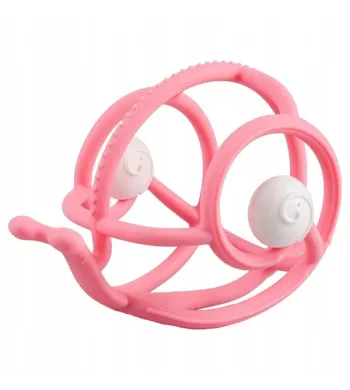 Mombella Gryzak z Grzechotką Ślimak Pink