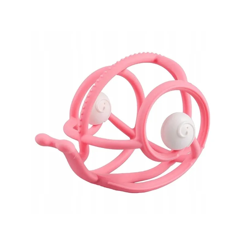 Mombella gryzak z grzechotką ślimak Pink