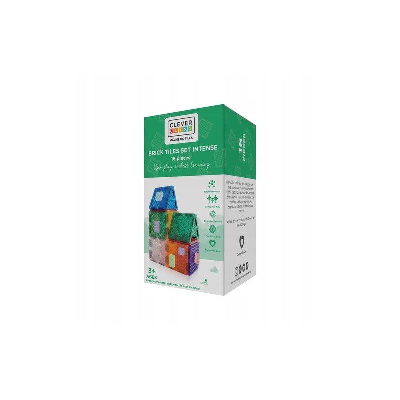 Clever klocki magnetyczne 16el Brick Tiles Intense