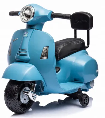 Sun Baby Scooter Vespa Jeździk Skuter na akumulator Niebieski z oparciem