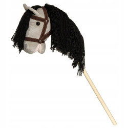 Teddy kompaniet Hobby Horse A4 koń na kiju z kantarem Szary