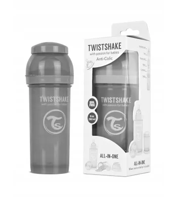 Twistshake butelka antykolkowa 260 ml GREY
