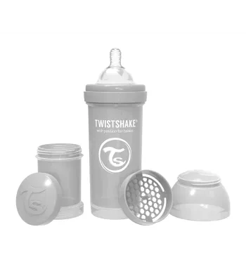 Twistshake butelka antykolkowa 260 ml GREY