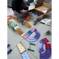 Clever klocki magnetyczne 80el Large Race Track Pastel