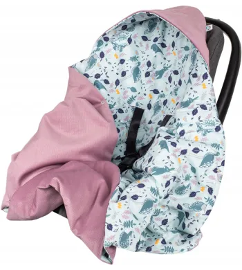 Kocyk z kapturkiem otulacz Velvet Infantilo 90 x 90cm różowy