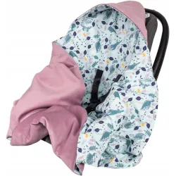 Kocyk z kapturkiem otulacz Velvet Infantilo 90 x 90cm różowy