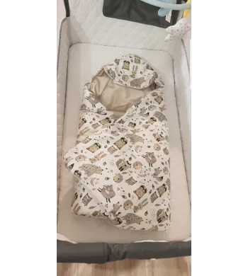 INFANTILO KOC Z KAPTURKIEM FOTELIKA NOSIDEŁKA OTULACZ VELVET zwierzątka