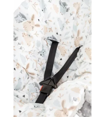 INFANTILO KOCYK MINKY Z KAPTURKIEM FOTELIKA NOSIDEŁKA OTULACZ SŁONIKI