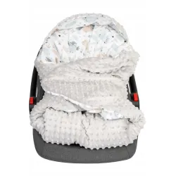 INFANTILO KOCYK MINKY Z KAPTURKIEM FOTELIKA NOSIDEŁKA OTULACZ SŁONIKI