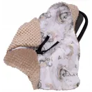 INFANTILO KOCYK MINKY Z KAPTURKIEM FOTELIKA NOSIDEŁKA OTULACZ SŁONIKI