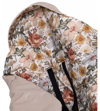 KOCYK OTULACZ Z KAPTURKIEM DO NOSIDEŁKA VELVET kwiaty